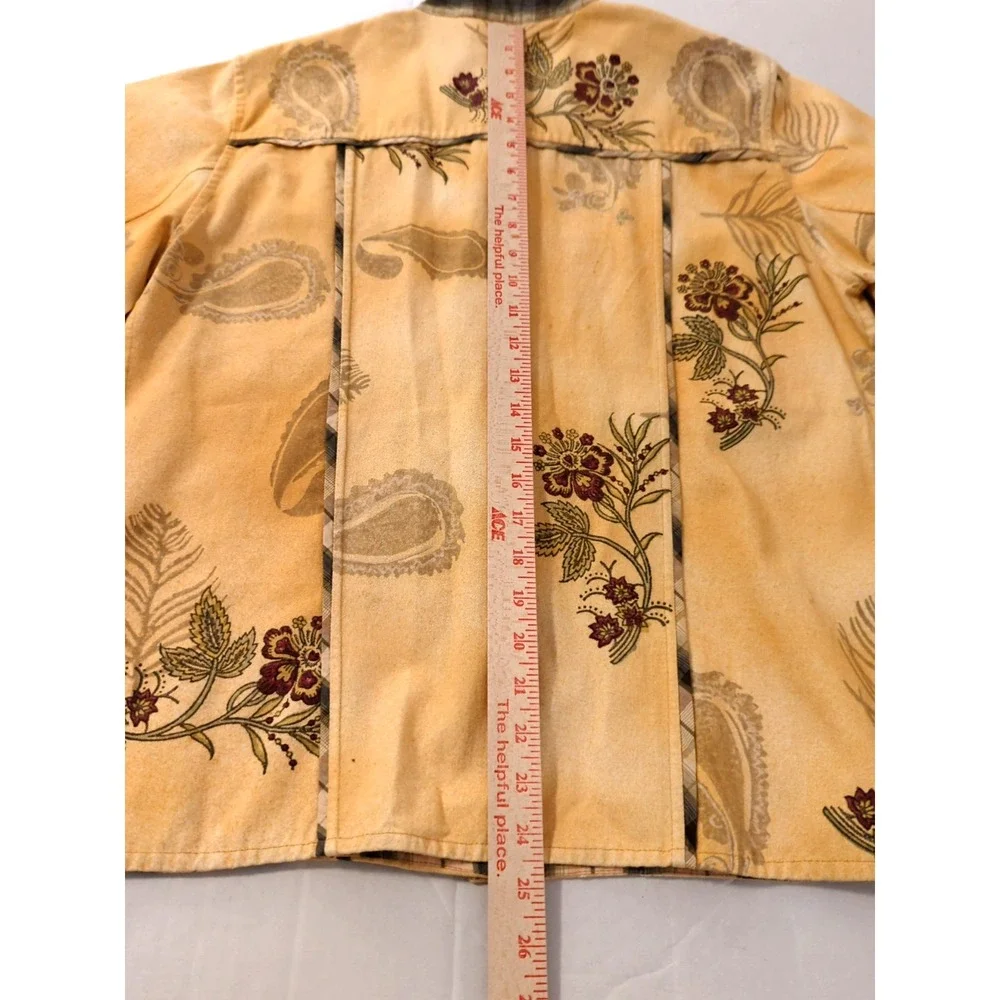 Vtg Flashback Jacket M Paisley Floral Plaid Embroidered Southwest Boho Festival
